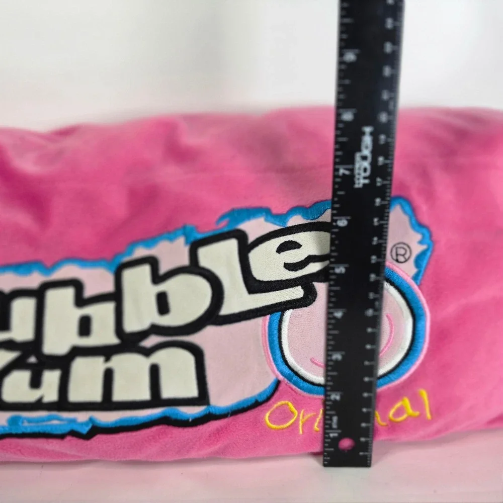Bubble Yum Plush Pillow Pink Original Bubble Gum Vintage Style Candy Decor 21in